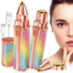 Buy Facial Beauty - 2 In 1 Rechargeable Electric Eyebrow Trimmer Body Facial Hair Removal in Pakistan