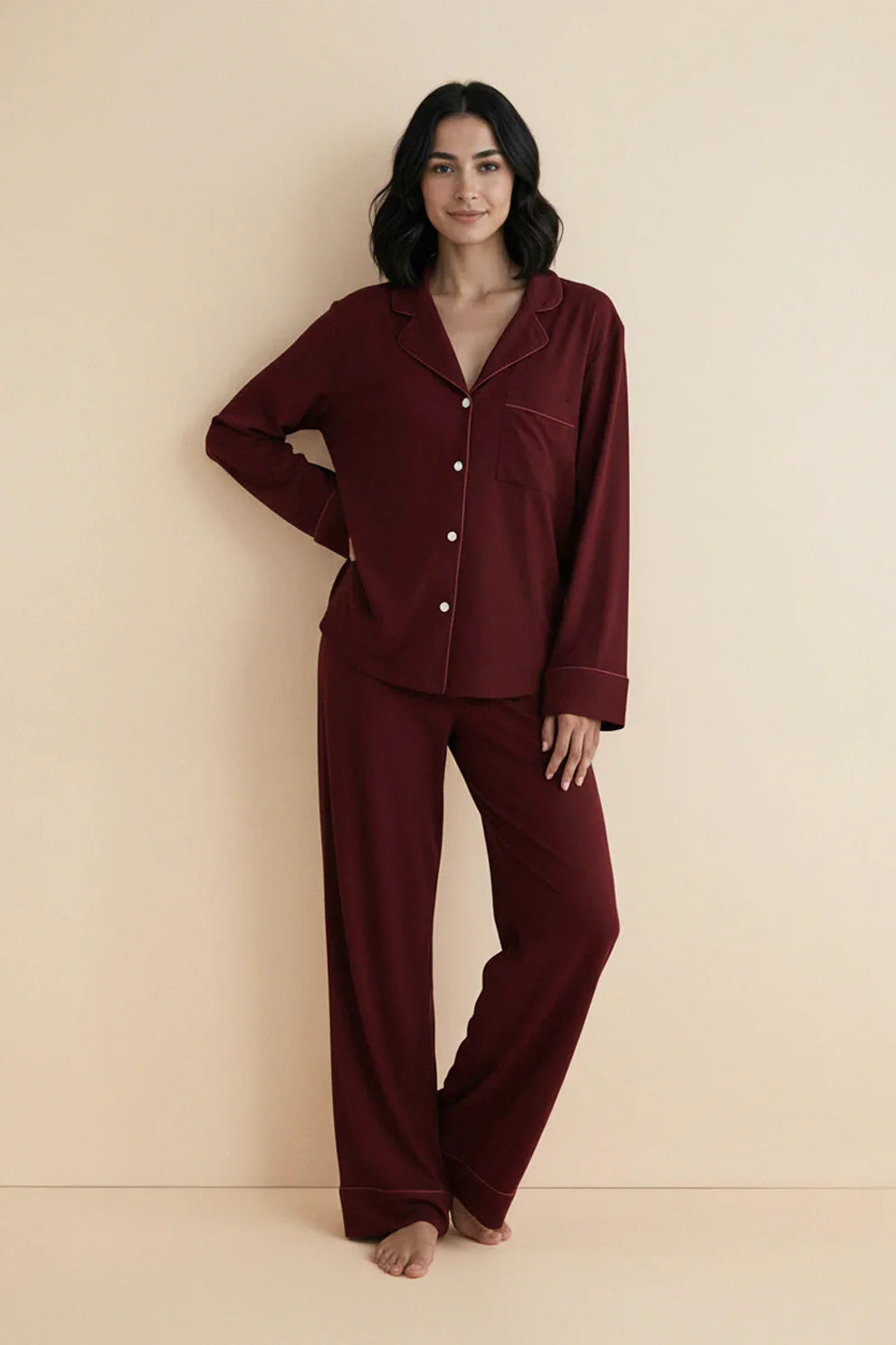 Buy Cloud Pajama Set - Maroon in Pakistan