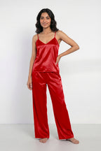 Buy Summer Cami Silk Sleeveless - Red in Pakistan
