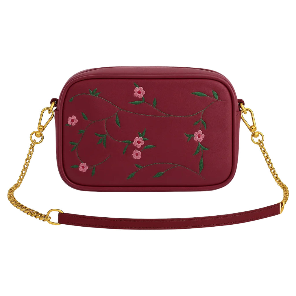 Buy Floral Chic Crossbody Bag - Maroon in Pakistan