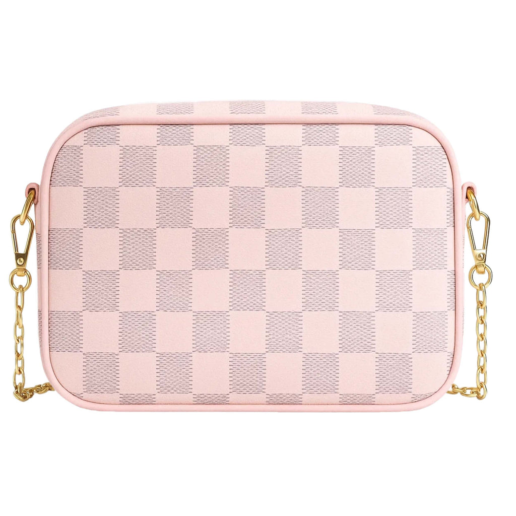 Buy Checkered Crossbody Bag - Rose Pink in Pakistan
