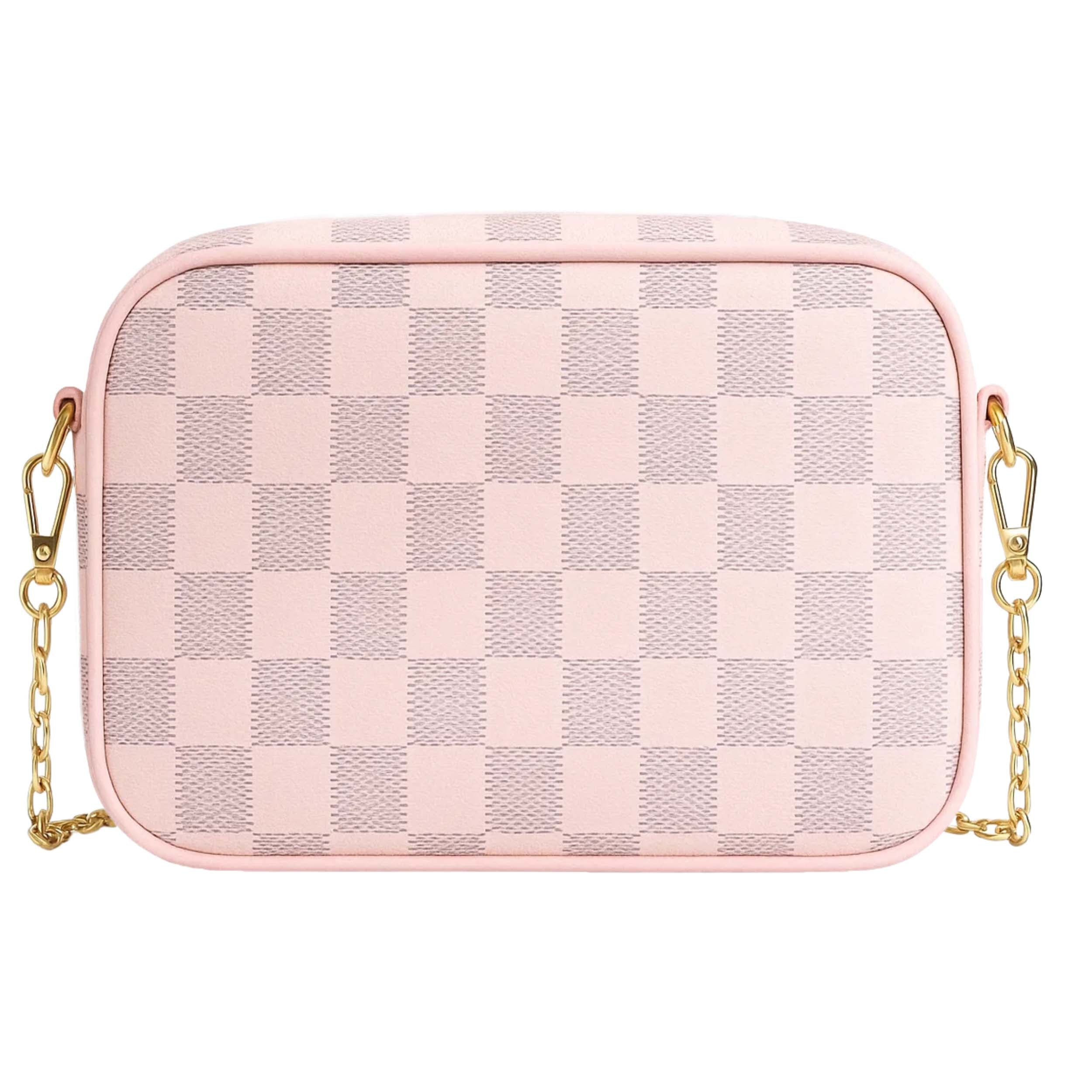 Buy Checkered Crossbody Bag - Rose Pink in Pakistan