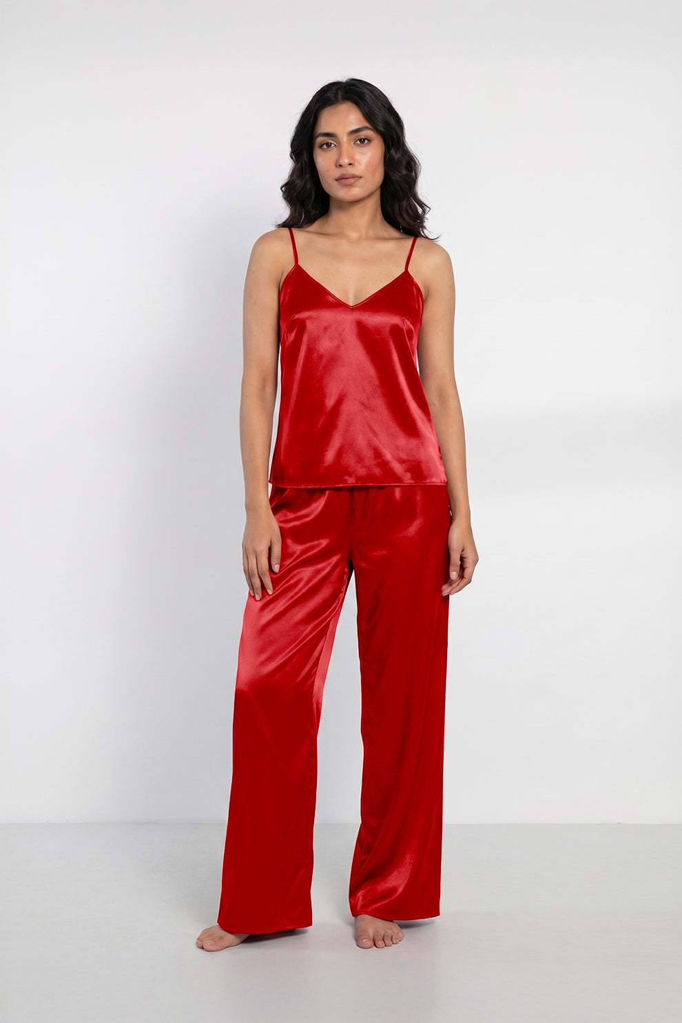 Buy Summer Cami Silk Sleeveless - Red in Pakistan