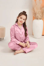 Buy Kid's Silk PJ Set - Pink in Pakistan