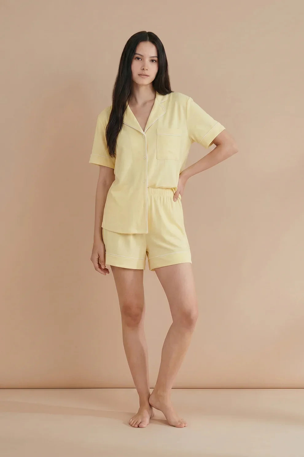Buy Linen Shortie Set - Butter in Pakistan