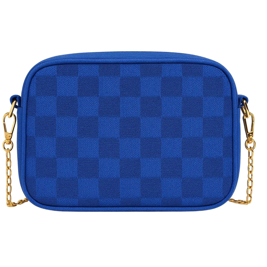 Buy Checkered Crossbody Bag - Royal Blue in Pakistan