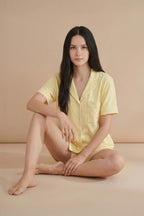 Buy Linen Shortie Set - Butter in Pakistan