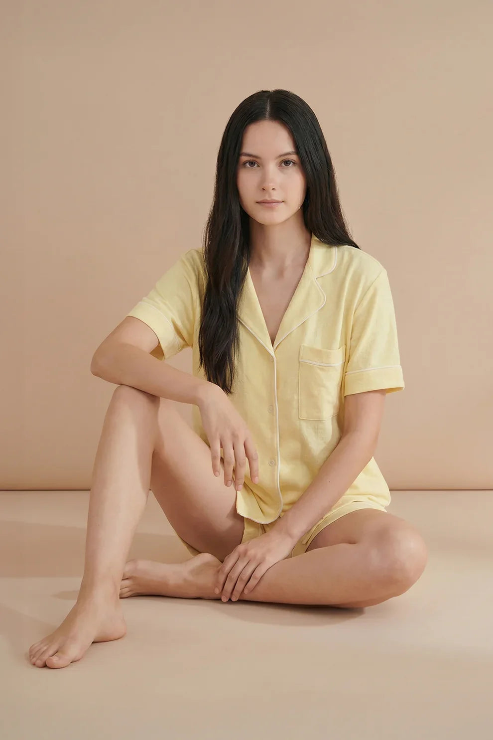 Buy Linen Shortie Set - Butter in Pakistan