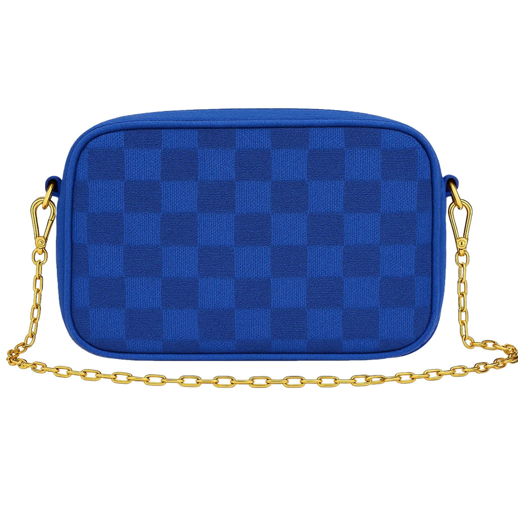 Buy Checkered Crossbody Bag - Royal Blue in Pakistan