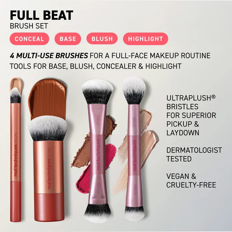 Buy Real Techniques Full Beat Makeup Brushes Set, 4-Piece Make Up Brush in Pakistan
