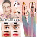 Buy Facial Beauty - 2 In 1 Rechargeable Electric Eyebrow Trimmer Body Facial Hair Removal in Pakistan