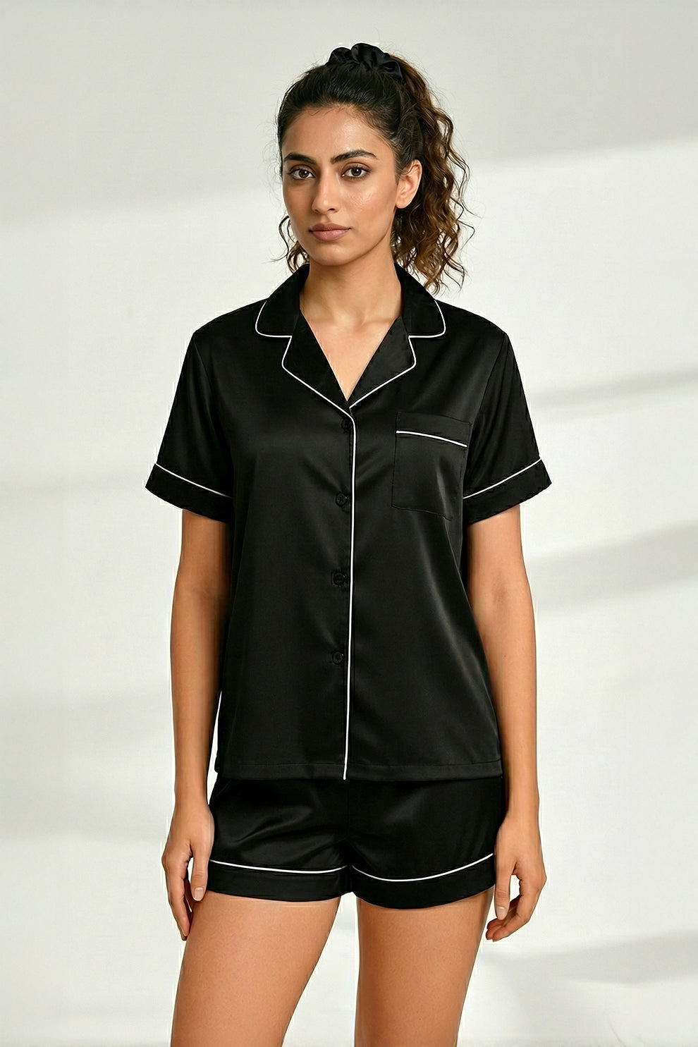 Buy Summer Chill Set With Scrunchie - Black in Pakistan