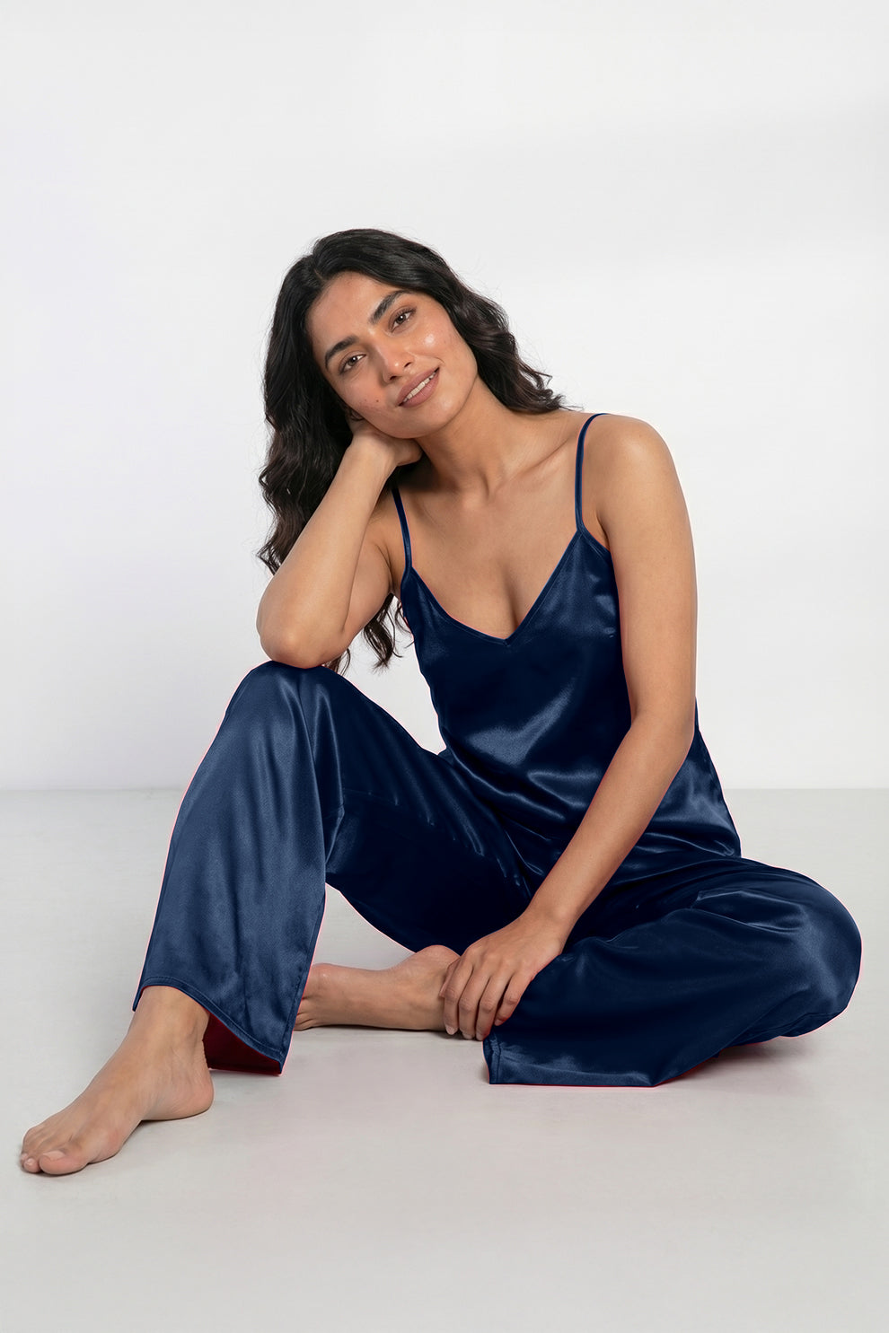Buy Summer Cami Silk Sleeveless - Navy Blue in Pakistan