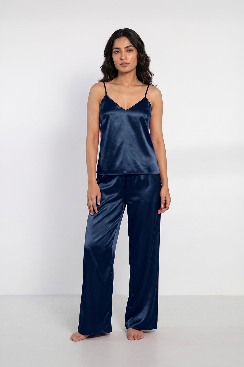 Buy Summer Cami Silk Sleeveless - Navy Blue in Pakistan