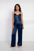 Buy Summer Cami Silk Sleeveless - Navy Blue in Pakistan