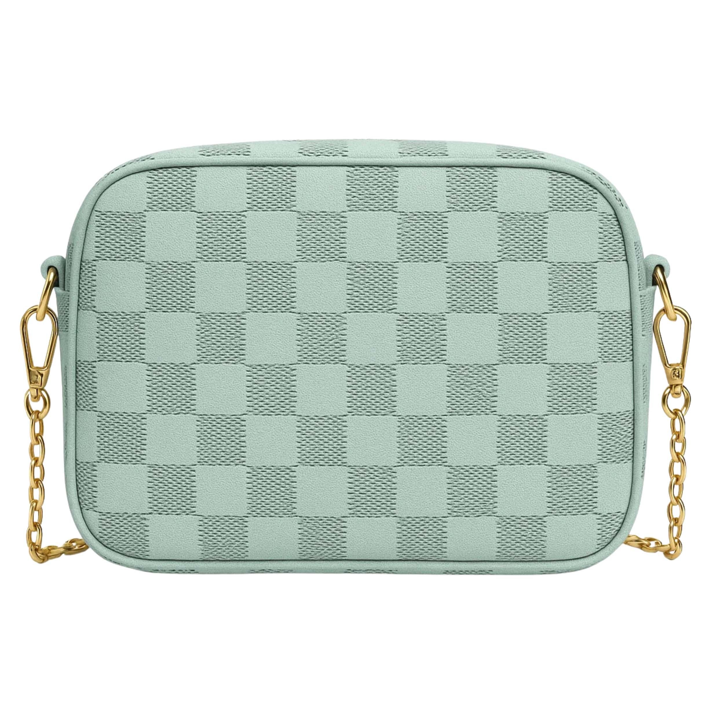 Buy Checkered Crossbody Bag - Moss Green in Pakistan