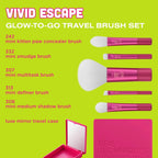 Real Techniques Vivid Escape Glow To Go Travel Makeup Brush Set