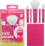Real Techniques Vivid Escape Glow To Go Travel Makeup Brush Set