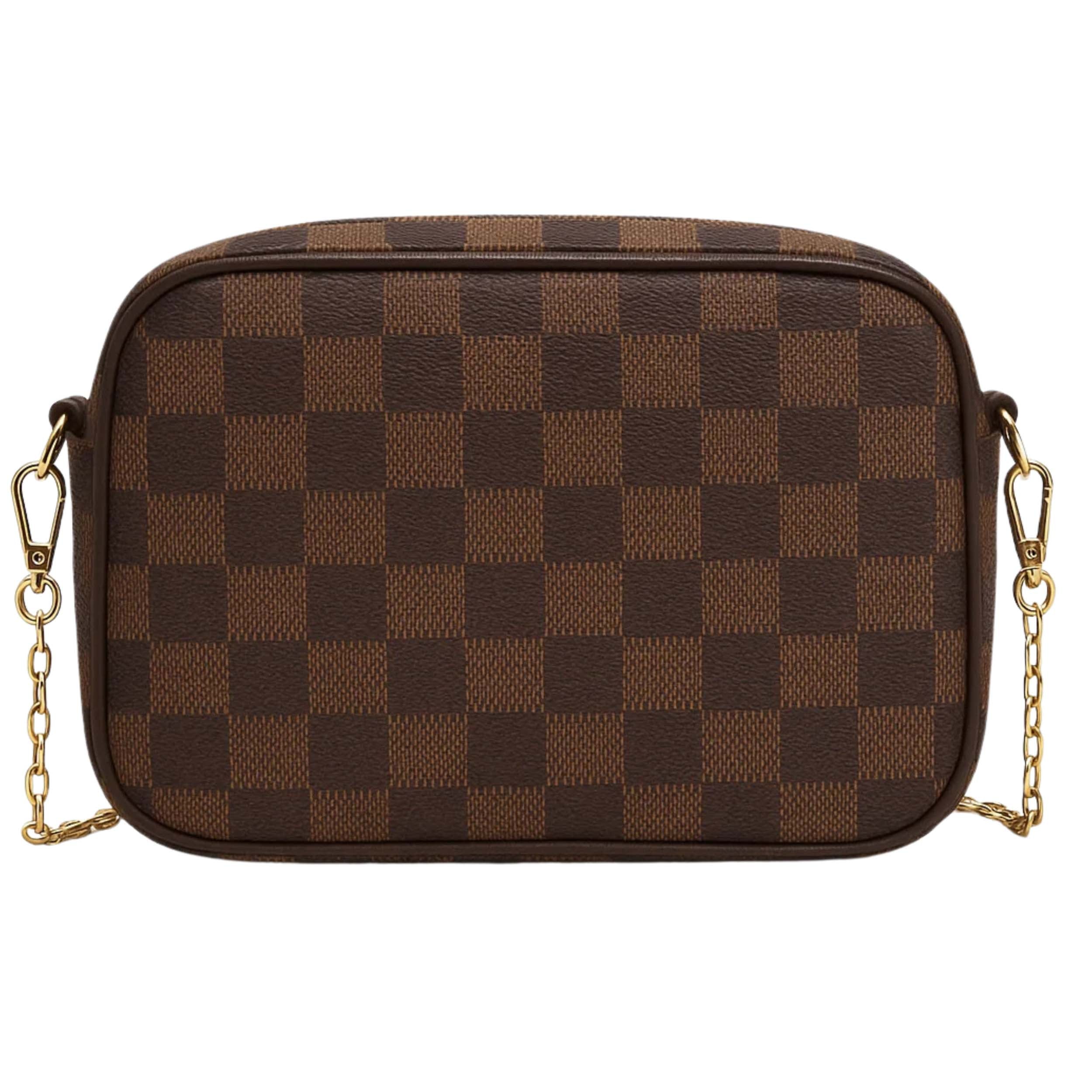 Buy Checkered Crossbody Bag - Brown in Pakistan