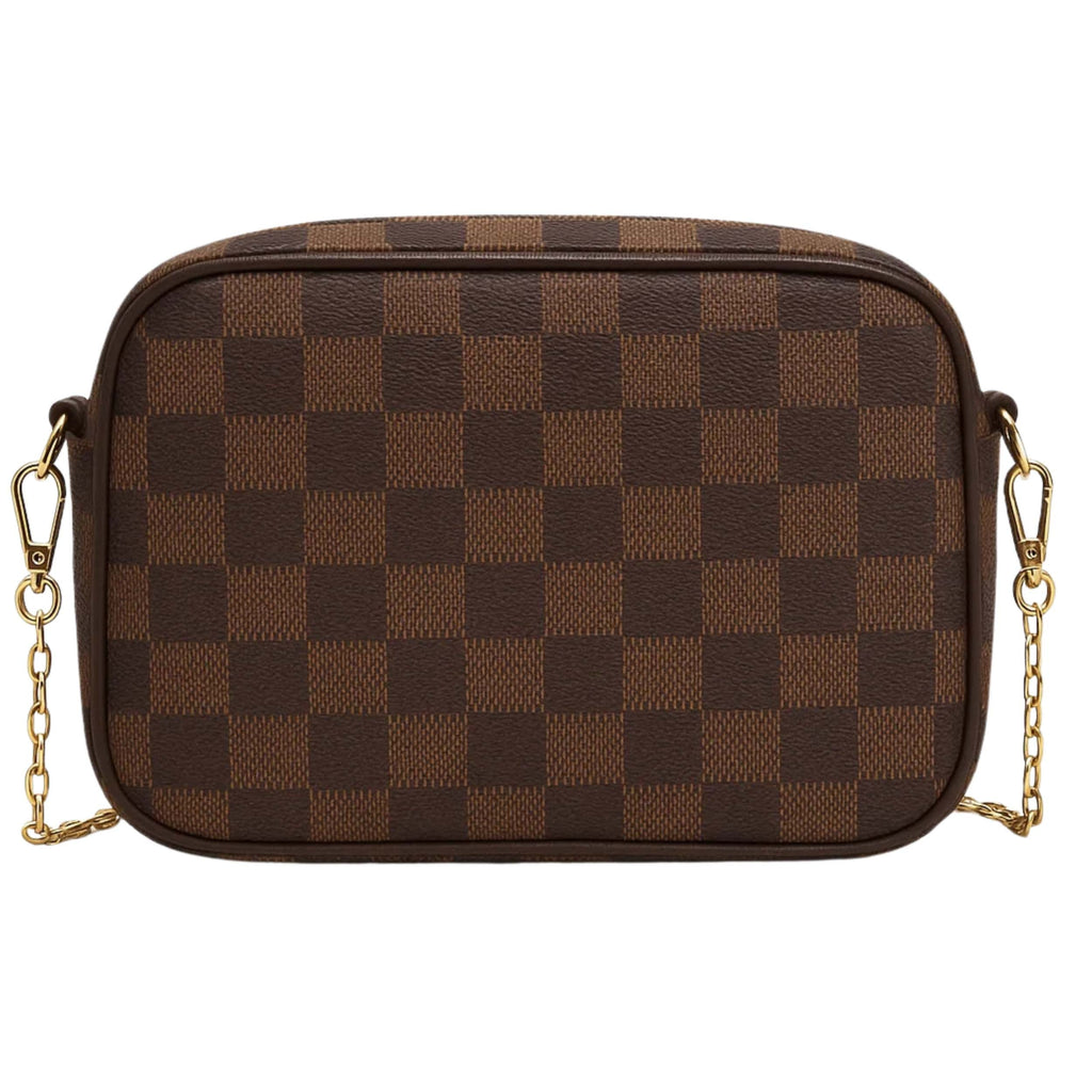 Buy Checkered Crossbody Bag - Brown in Pakistan
