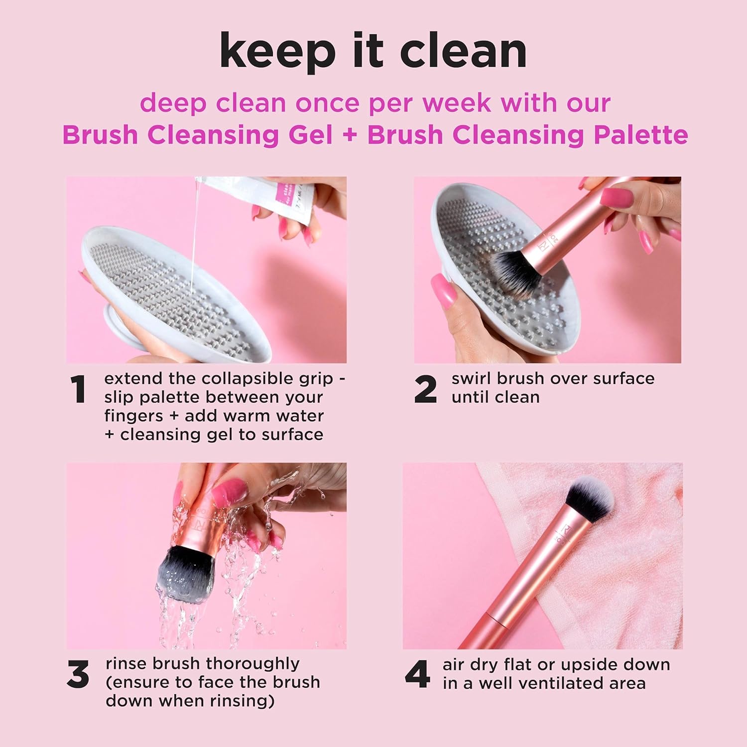 Real Techniques Vivid Escape Glow To Go Travel Makeup Brush Set