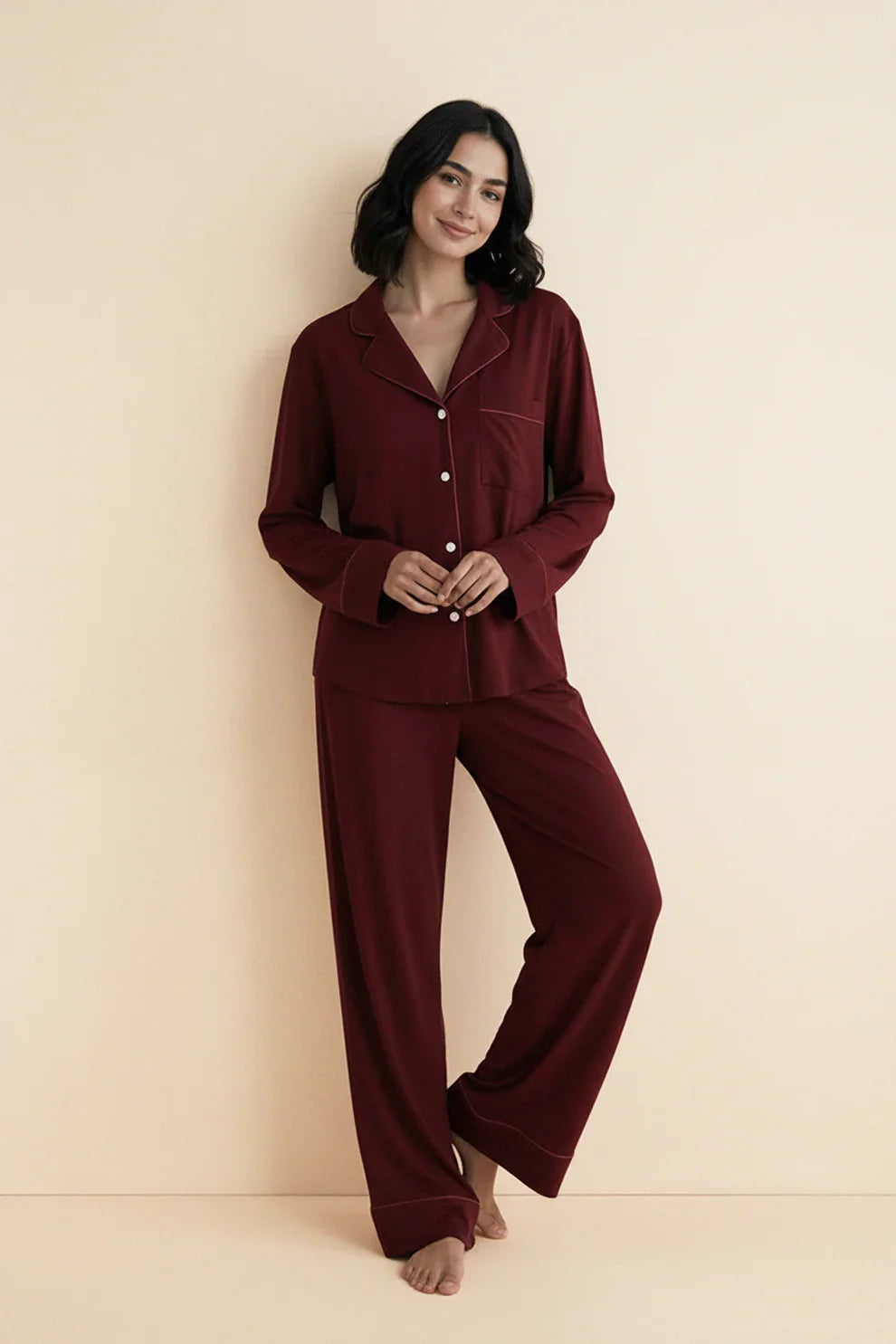 Buy Cloud Pajama Set - Maroon in Pakistan