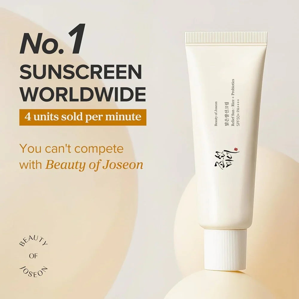 Buy BEAUTY OF JOSEON RELIEF SUN : RICE + PROBIOTICS (SPF50+ PA++++) in Pakistan