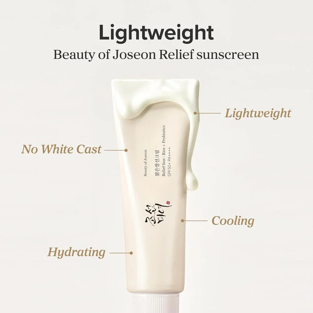 Buy BEAUTY OF JOSEON RELIEF SUN : RICE + PROBIOTICS (SPF50+ PA++++) in Pakistan