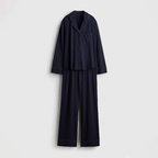 Buy Cloud Linen Pajama Set - Navyblue in Pakistan