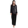 Buy Silk PJ Set With Scrunchie - Black in Pakistan