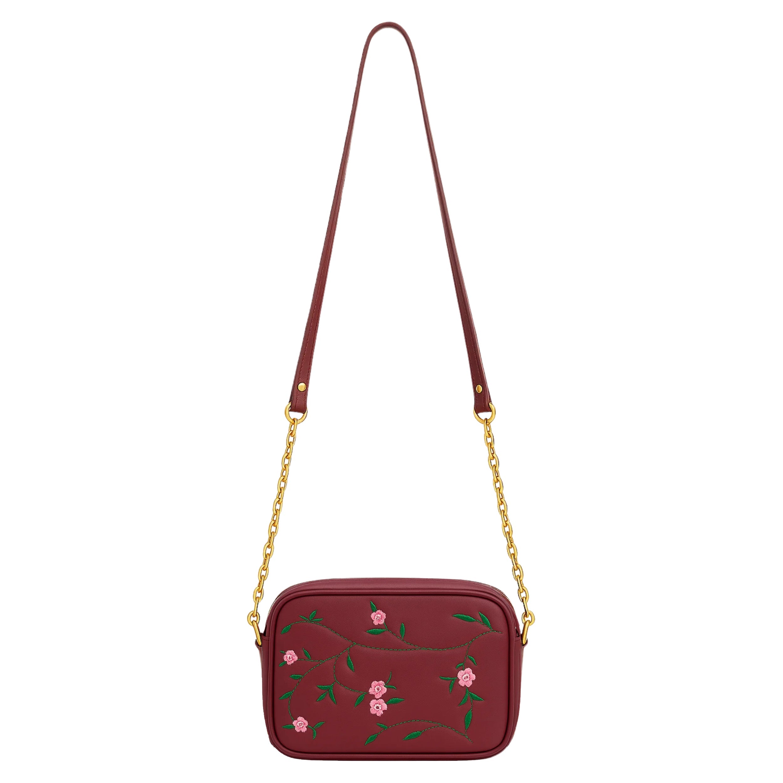 Buy Floral Chic Crossbody Bag - Maroon in Pakistan